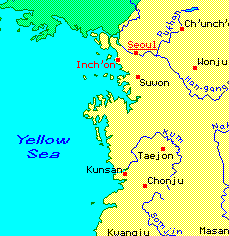 Map of Yellow Sea