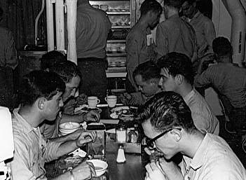 Dinner on the mess deck